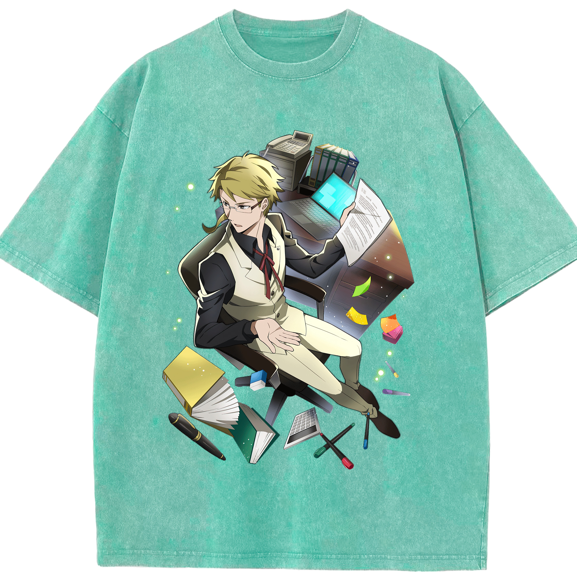 （画像用） 文豪ストレイドッグス Bungo Stray Dogs 綿100% ヴィンテージ風 半袖Tシャツ（フロントプリント）